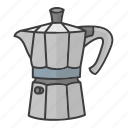mocha pot, coffee pot, pot, kettle, teapot, coffee, mocha, drink