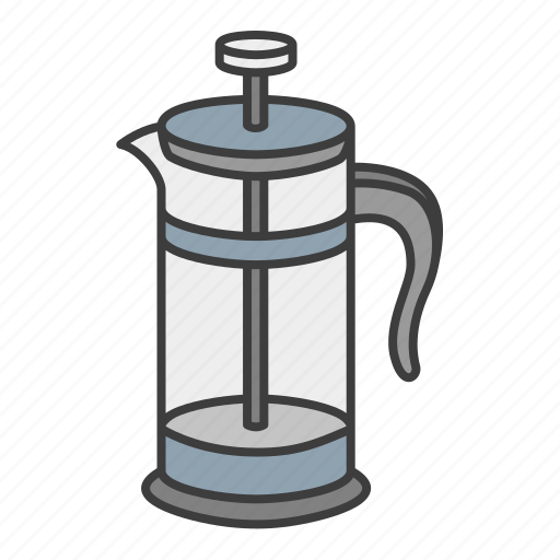 French press, press, pot, coffee, cafe icon - Download on Iconfinder