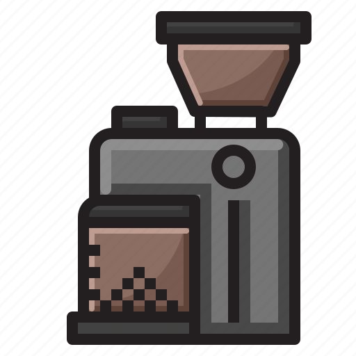 Bean, coffee, grinder, machine, metal icon - Download on Iconfinder