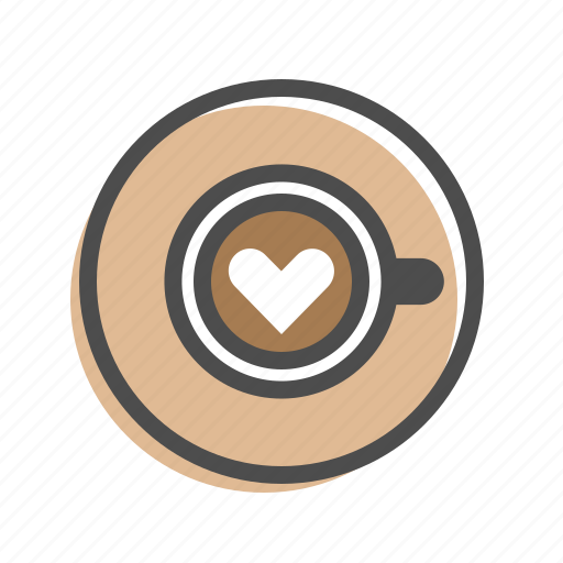 Beverage, coffee, drink, love, top, view icon - Download on Iconfinder