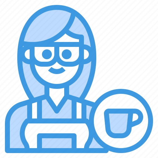 Barista, coffee, shop, waiter, woman icon - Download on Iconfinder