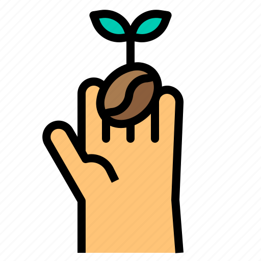 Beans, coffee, hand, seeds icon - Download on Iconfinder