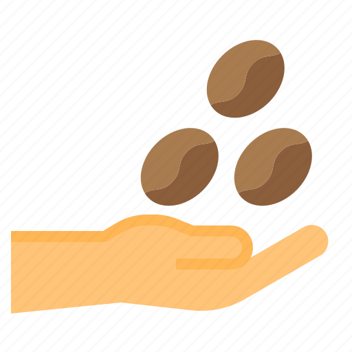 Beans, coffee, hand, seeds icon - Download on Iconfinder