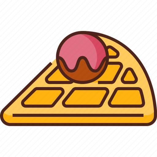 Waffle, food, dessert, sweet, cream, breakfast, ice-cream icon - Download on Iconfinder