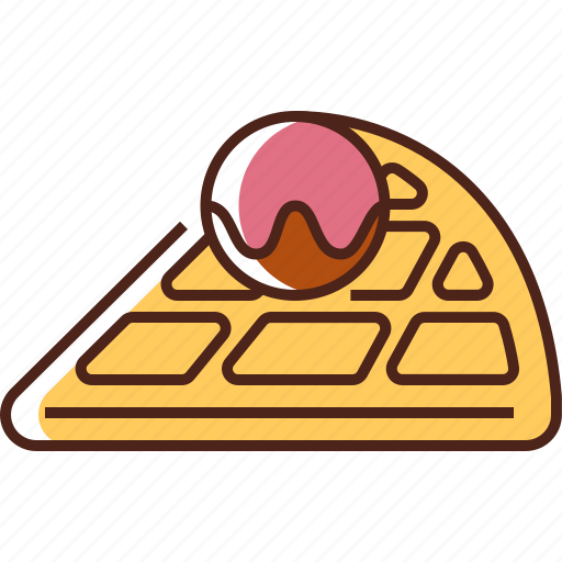 Waffle, food, dessert, sweet, cream, breakfast, ice-cream icon - Download on Iconfinder