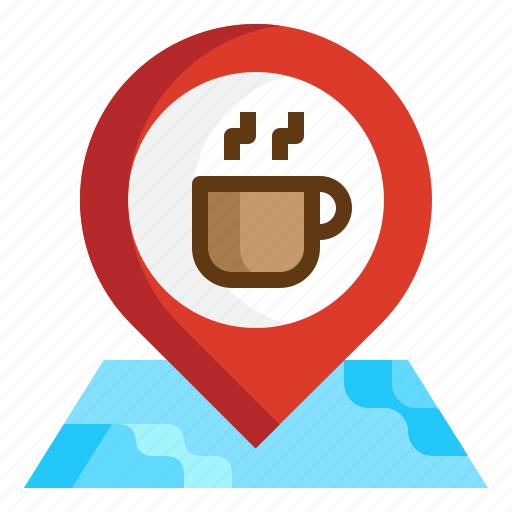 Coffee, location, map, navigation, pin, place, travel icon - Download on Iconfinder