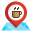 coffee, location, map, navigation, pin, place, travel 