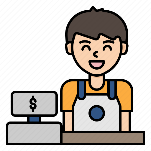 Cashier, man, boy, avatar, coffee, shop, cafe icon - Download on Iconfinder
