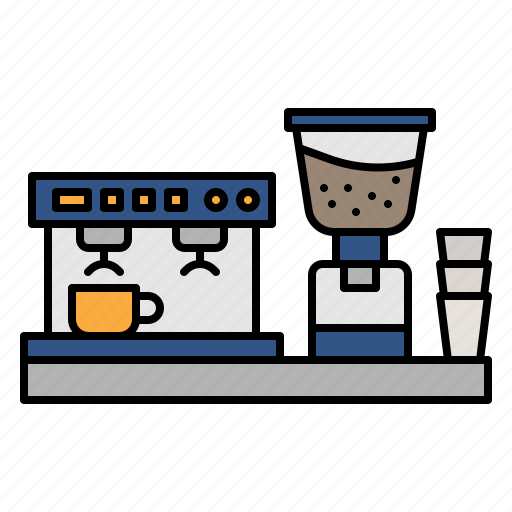 Coffee, machine, grinder, shop, cafe, barista icon - Download on Iconfinder