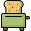 toaster, toast, bread, cafe, cook, kitchen 