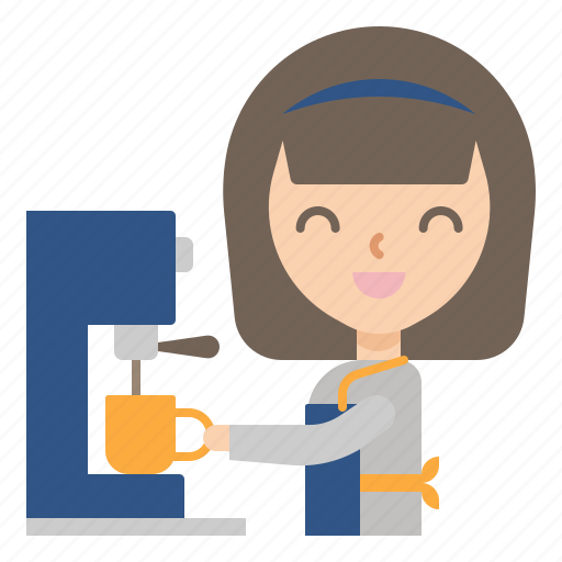 Barista, avatar, woman, girl, job, coffee, shop icon - Download on Iconfinder