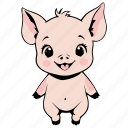 pig, pets, emoji, animals, cute, cartoon, character, mammal