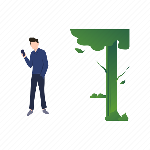 Boy, standing, using, mobile, phone icon - Download on Iconfinder
