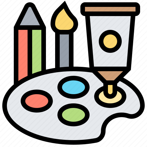 Art, brush, colors, painting, palette icon - Download on Iconfinder