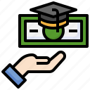 scholarship, fees, degree, loan, mortarboard