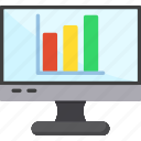 lcd, monitor, online, graph, analytics, chart, diagram, report, statistics
