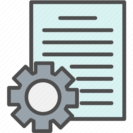 Customize, edit, gear, notes, documents, document, settings icon - Download on Iconfinder