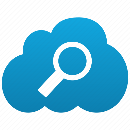 Cloud, find, locate, look, look up, magnifying glass, search icon - Download on Iconfinder