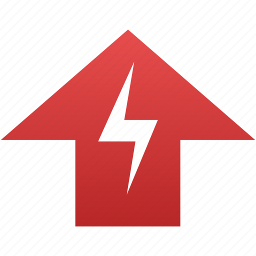 Arrow, flash, red, top, up, upload icon - Download on Iconfinder