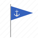 anchor, flag, marine, pointer, sea, signal, poi