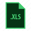 xls, document, excel, extension, format, office