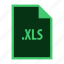 xls, document, excel, extension, format, office 