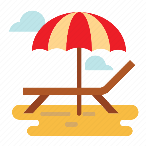 Beach, bench, umbrella icon - Download on Iconfinder