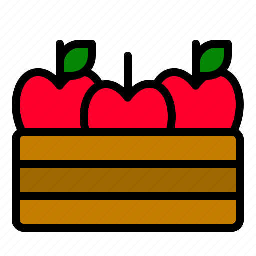 Apple, crate, farming, harvest, thanksgiving icon - Download on Iconfinder