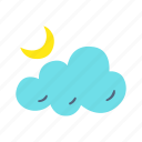 cloudy, night, weather, forecast, climate, moon