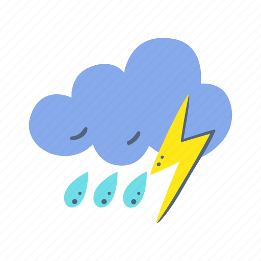 Lightning, rain, weather, forecast, climate, cloudy icon - Download on Iconfinder
