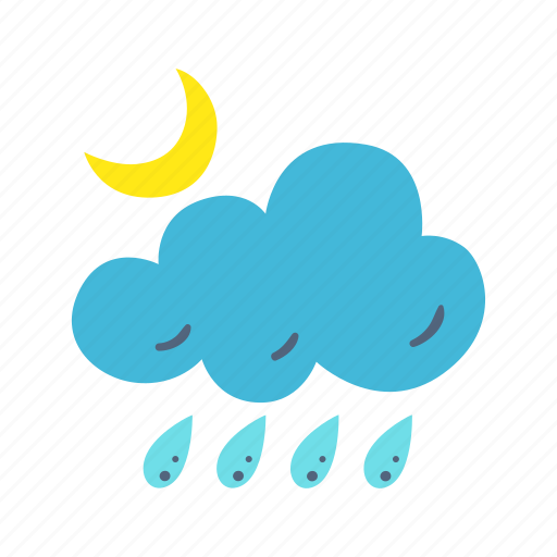 Rainy, night, weather, forecast, cloudy, climate icon - Download on Iconfinder
