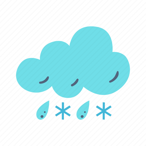 Sleet, weather, forecast, cloudy, cold, temperature, climate icon - Download on Iconfinder
