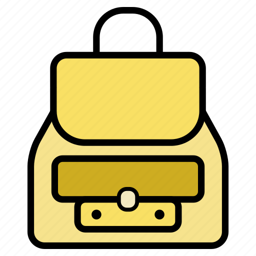 Backpack, bag, college, school, student, university, yellow icon - Download on Iconfinder