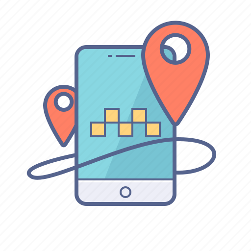 Map, mobile, taxi, transfer icon - Download on Iconfinder