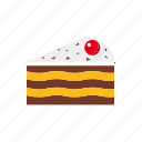 cake, cherry, food, pastry, pie, piece