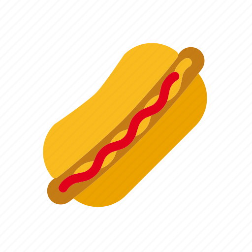 Bun, fast food, food, hotdog, ketchup, mustard, sausage icon - Download on Iconfinder