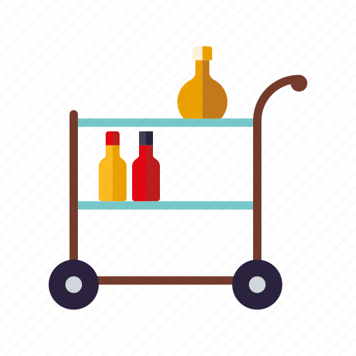 Bar, bottles, decoration, furniture, interior, trolley icon - Download on Iconfinder