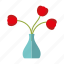 decoration, flowers, interior, tulips, vase 
