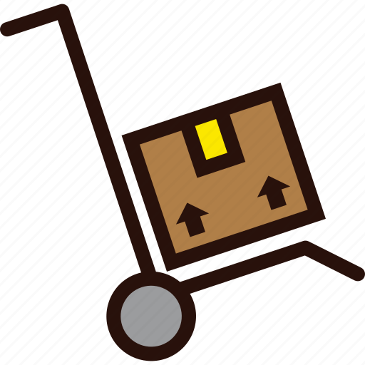 Box, delivery, hand, package, parcel, stack, trolley icon - Download on Iconfinder