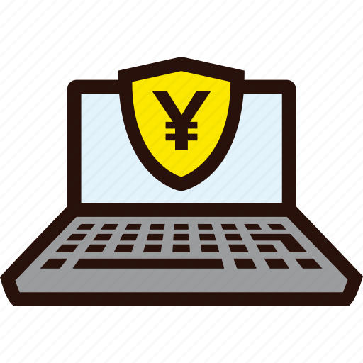 Laptop, payment, secureonline, yen icon - Download on Iconfinder