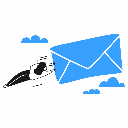 Message, sent, send, letter, communication, fly, sky illustration - Download on Iconfinder