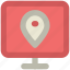 gps, location marker, map pin, monitor, navigation, online navigation, topography 