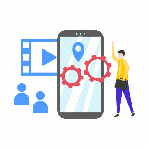 Setting, location, cinema, video, mobile icon - Download on Iconfinder