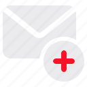 email, add, message, envelope, letter