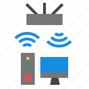 computer, connection, router, wifi