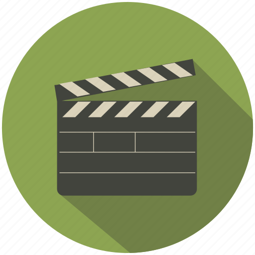 Camera, cinema, clapper, long shadow, movie icon - Download on Iconfinder