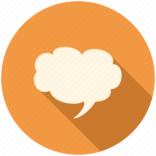 Cloud, long shadow, speech bubble icon - Download on Iconfinder