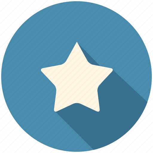Blue, favorite, long shadow, star icon - Download on Iconfinder