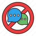 chat, comment, forbidden, message, bubble, no, talk