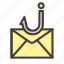 phishing, email, hook, message, envelope 
